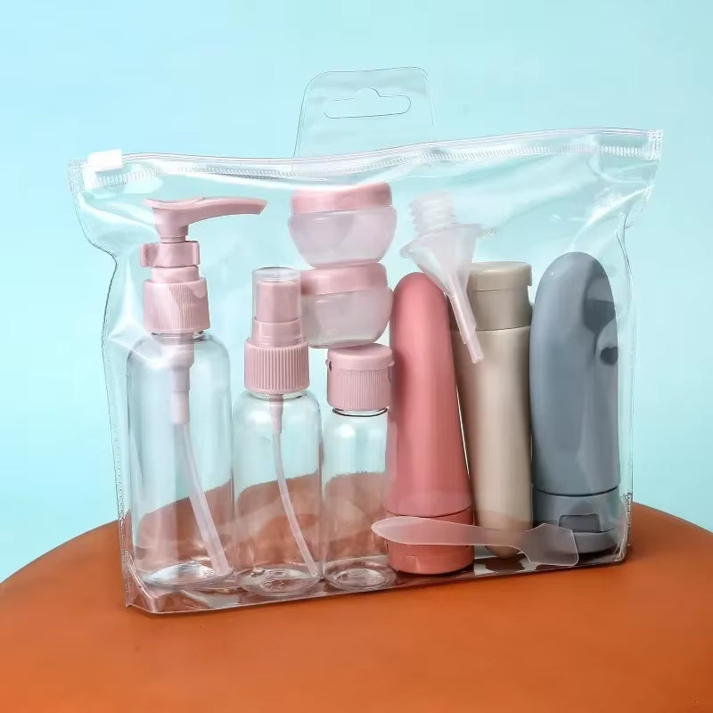 11PCS Travel Refillable Bottle Set Refillable Spray Lotion Shampoo Shower Tube Bottling Refill Cosmetic Container Squeeze Tubes