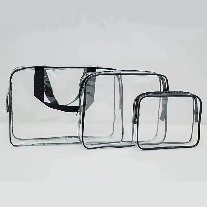 3Size Transparent Toiletry Bags Large Capacity Stroller Bag Travel Organizer Storage Pouch Makeup Cosmetics Bag Multifunction