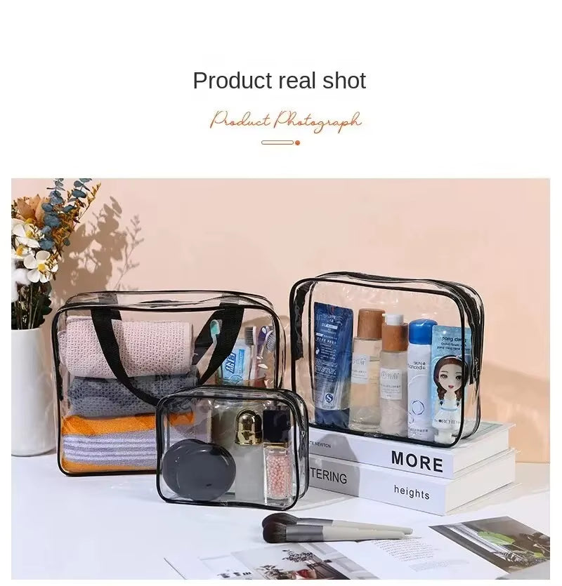 3Size Transparent Toiletry Bags Large Capacity Stroller Bag Travel Organizer Storage Pouch Makeup Cosmetics Bag Multifunction