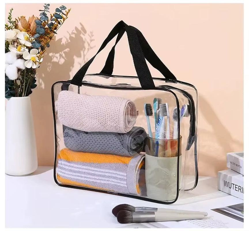 3Size Transparent Toiletry Bags Large Capacity Stroller Bag Travel Organizer Storage Pouch Makeup Cosmetics Bag Multifunction