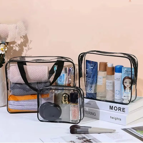 3Size Transparent Toiletry Bags Large Capacity Stroller Bag Travel Organizer Storage Pouch Makeup Cosmetics Bag Multifunction