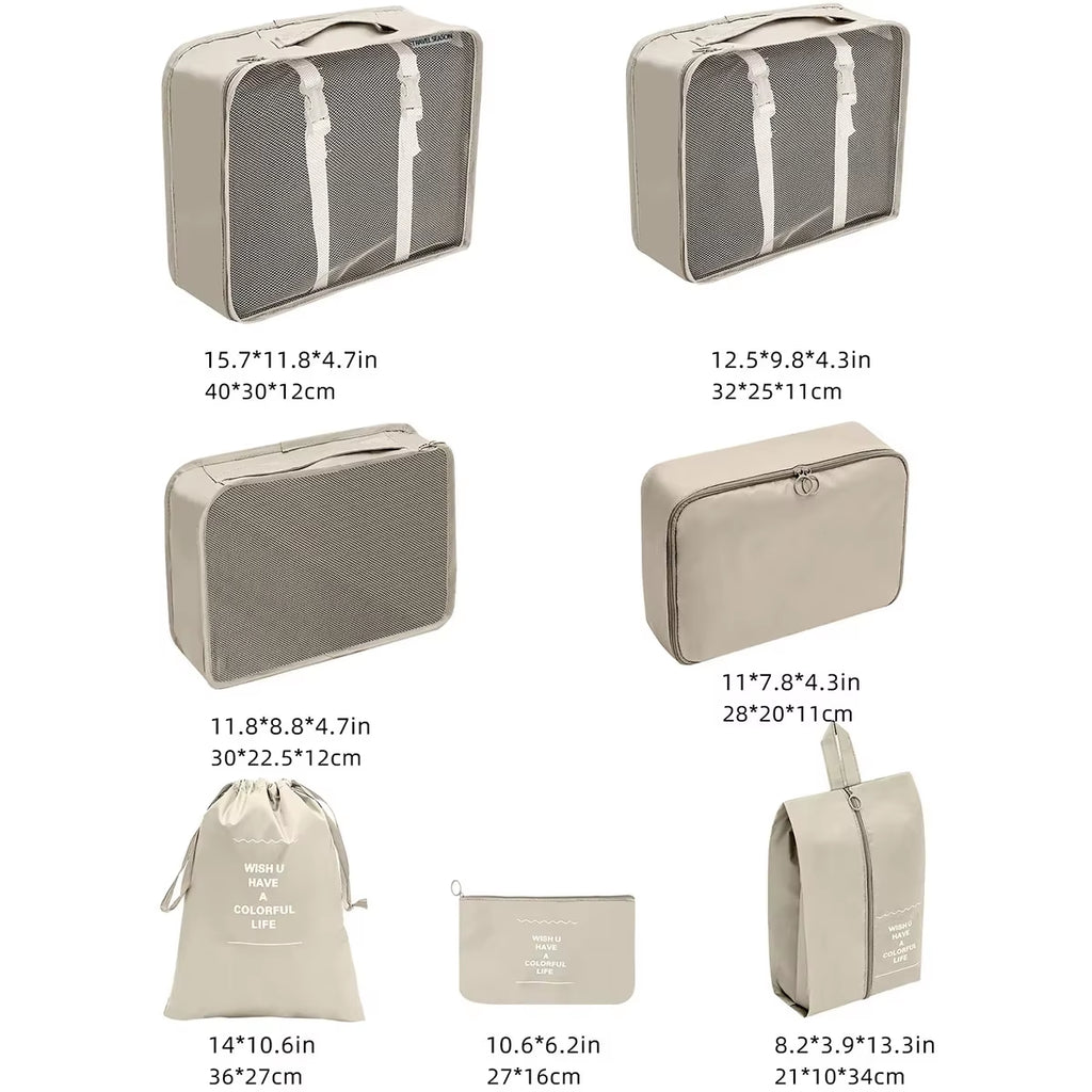 Seven-Piece Travel Storage Bag Travel Thickened Suitcase Clothing Classification Storage Bag 7-Piece Set
