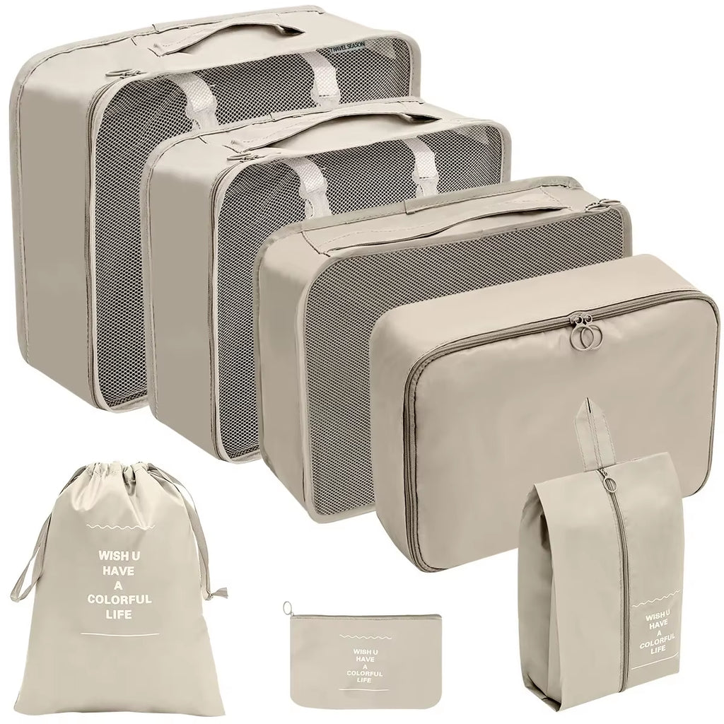 Seven-Piece Travel Storage Bag Travel Thickened Suitcase Clothing Classification Storage Bag 7-Piece Set