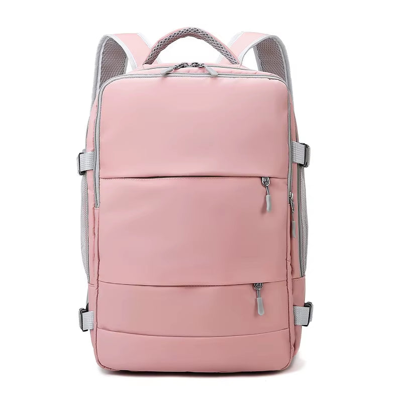 Waterproof Backpack Large Capacity Multifunction Travel Backpack with Shoe Storage Multilayer Pink
