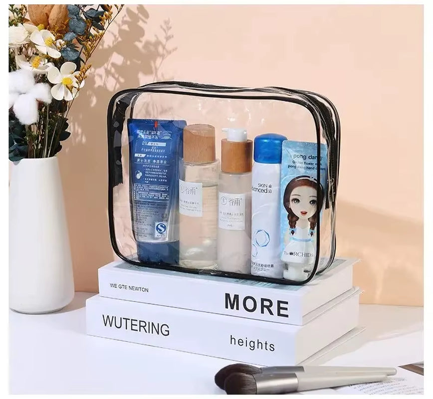 3Size Transparent Toiletry Bags Large Capacity Stroller Bag Travel Organizer Storage Pouch Makeup Cosmetics Bag Multifunction