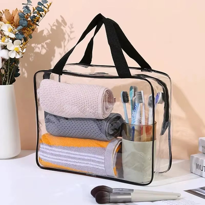 3Size Transparent Toiletry Bags Large Capacity Stroller Bag Travel Organizer Storage Pouch Makeup Cosmetics Bag Multifunction