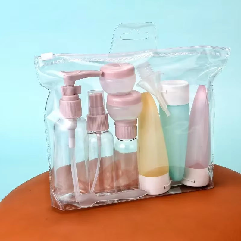 11PCS Travel Refillable Bottle Set Refillable Spray Lotion Shampoo Shower Tube Bottling Refill Cosmetic Container Squeeze Tubes
