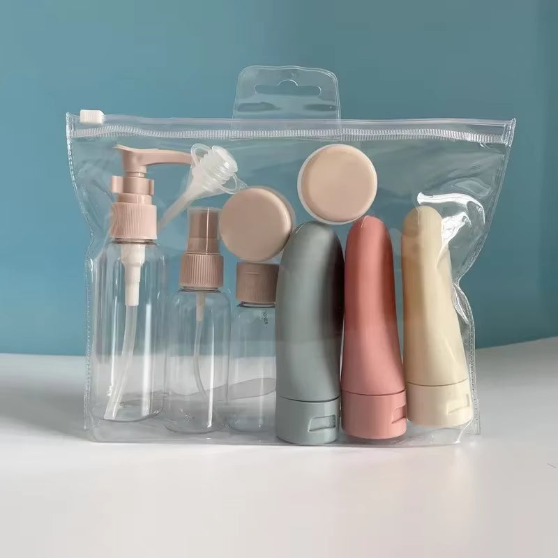11PCS Travel Refillable Bottle Set Refillable Spray Lotion Shampoo Shower Tube Bottling Refill Cosmetic Container Squeeze Tubes